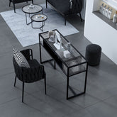 Black Round Stool with Chic Design - GreenLife-